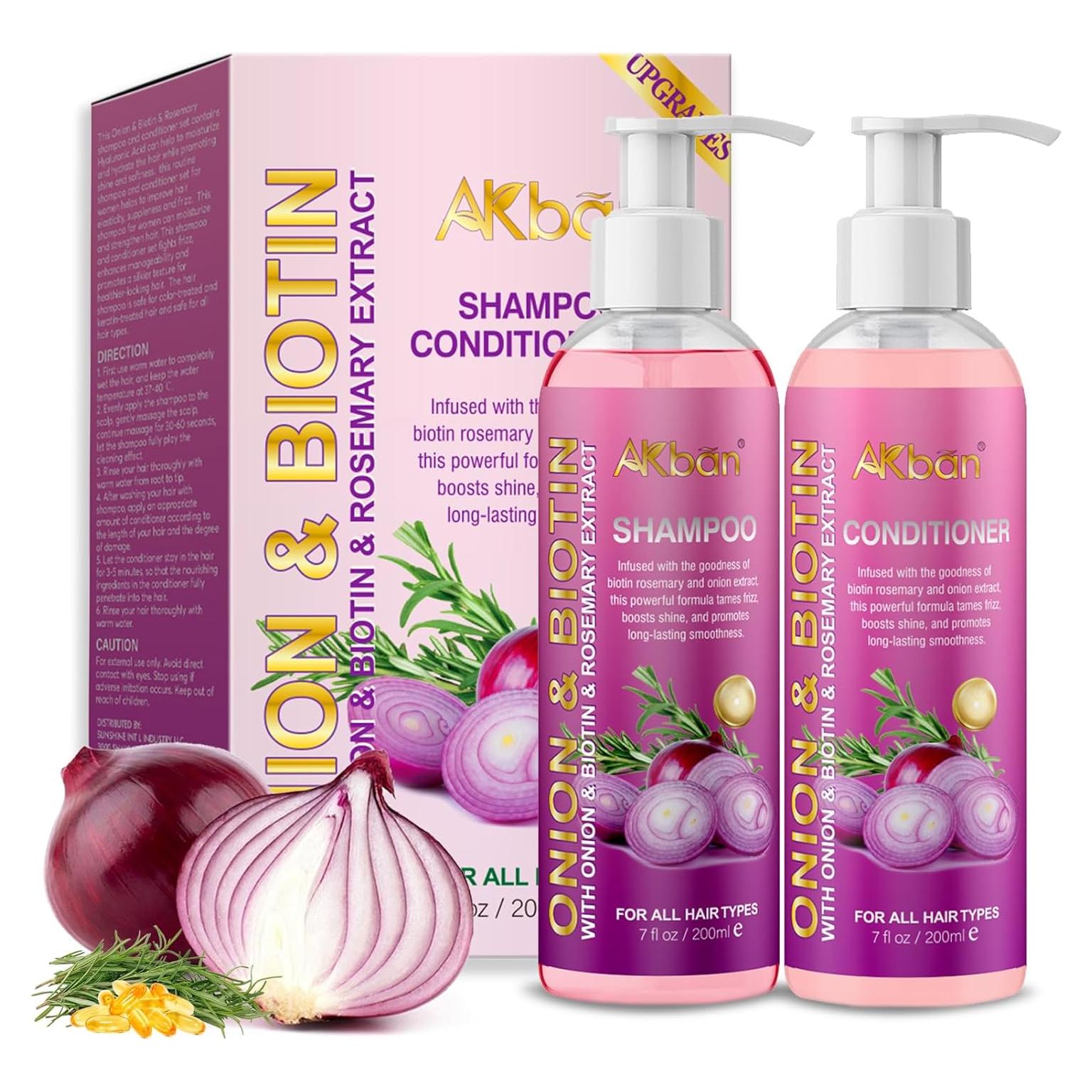 Set Champú y Acondicionador Natural DAIEME - Cebolla, Romero y Biotina