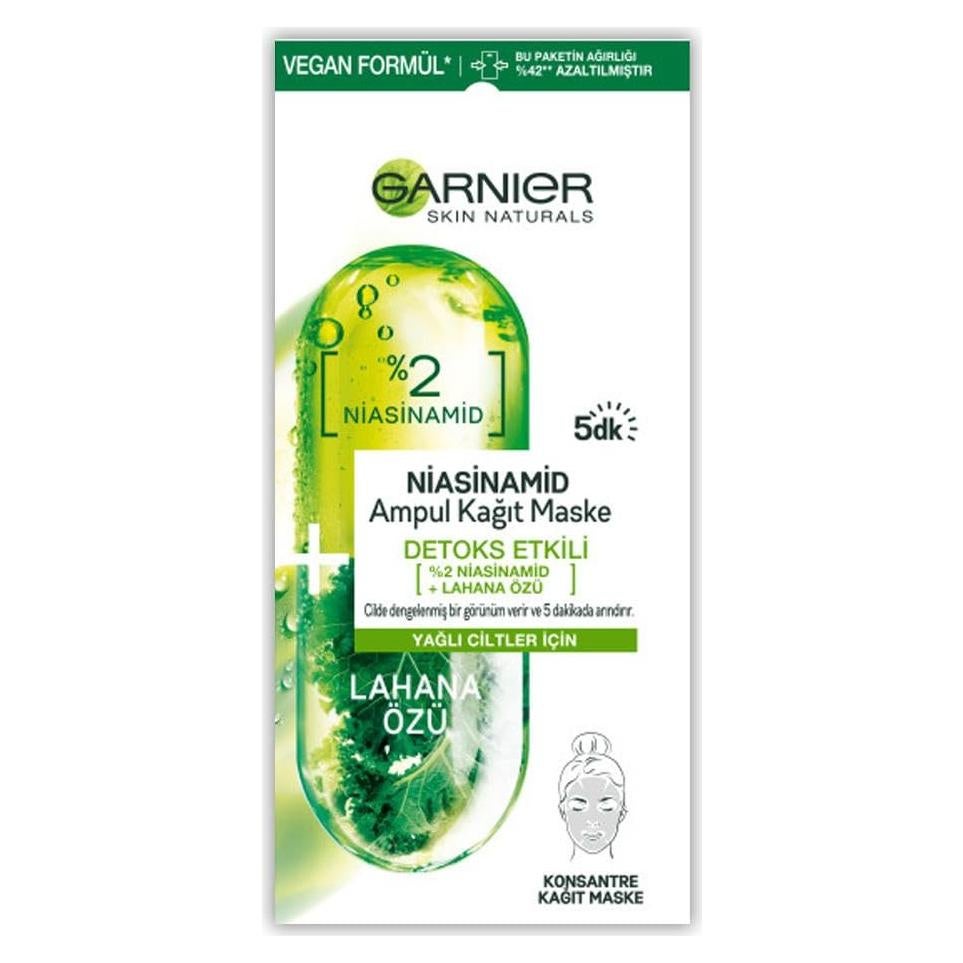Mascarilla de Tela Garnier Skin Naturals con Niacinamida - 6 Unidades