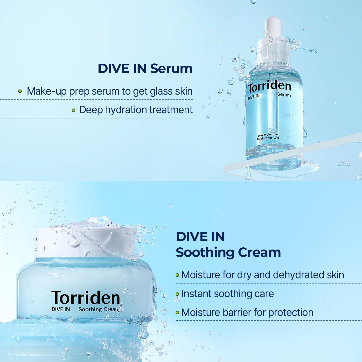 Set Cuidado Facial Torriden DIVE IN: Serum 50 ml + Crema 100 ml