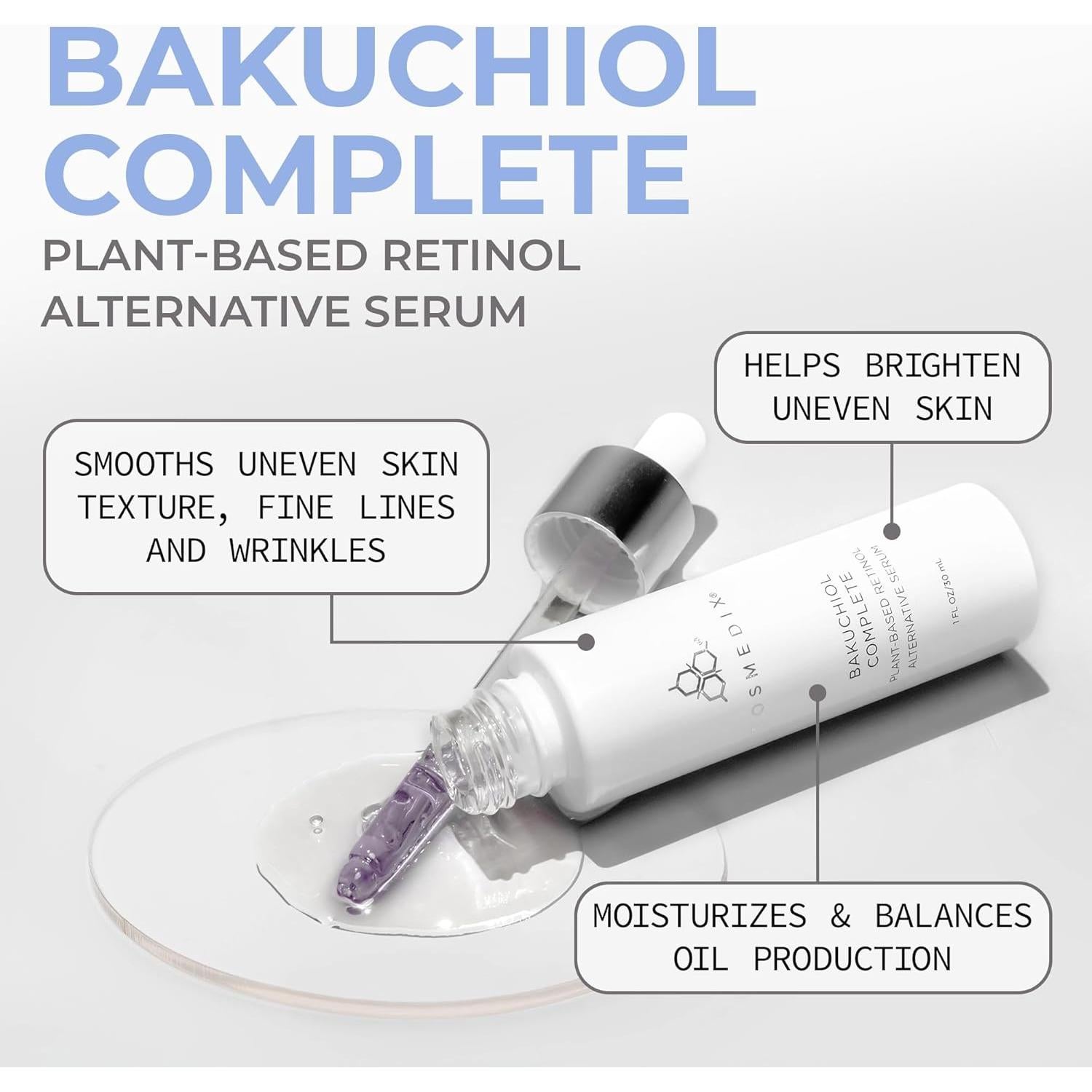 Suero Facial COSMEDIX Bakuchiol 30ml - Alternativa Natural a Retinol
