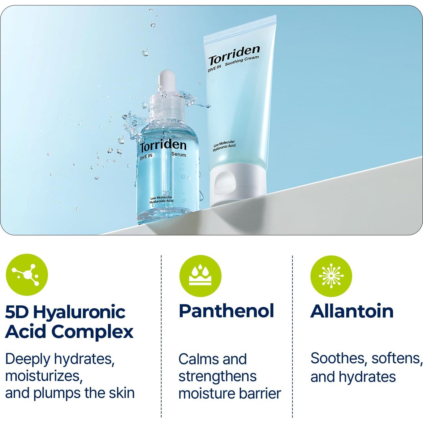 Set de Cuidado Facial Torriden DIVE IN: Suero 50 ml + Crema 100 ml