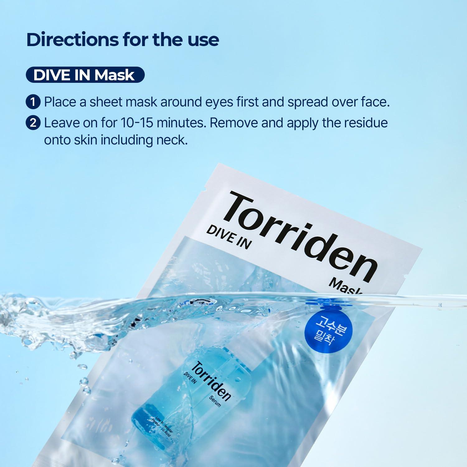 Conjunto de Mascarillas Faciales Torriden - 15 Hojas Hidratantes