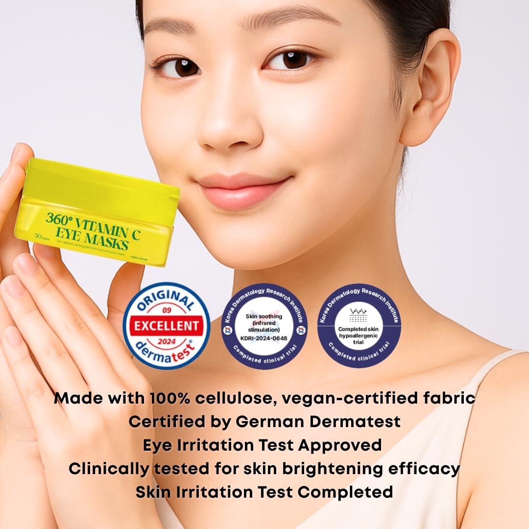 Mascarillas para Ojos Eco Glow con Vitamina C - 50 Parches Hidratantes