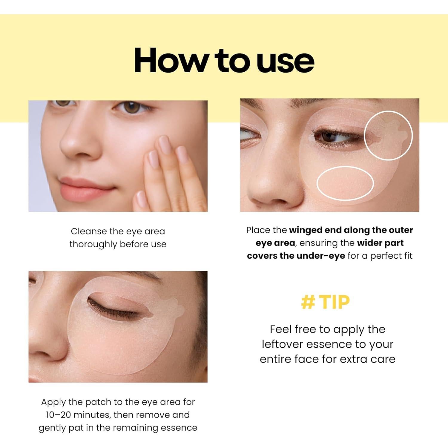 Mascarillas para Ojos Eco Glow con Vitamina C - 50 Parches Hidratantes