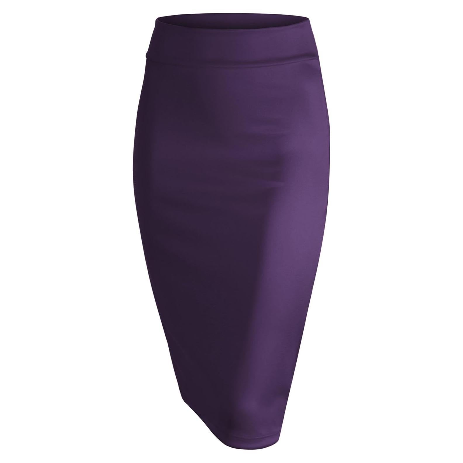 Falda Lápiz Cintura Alta Premium Johnny Mujeres Berenjena