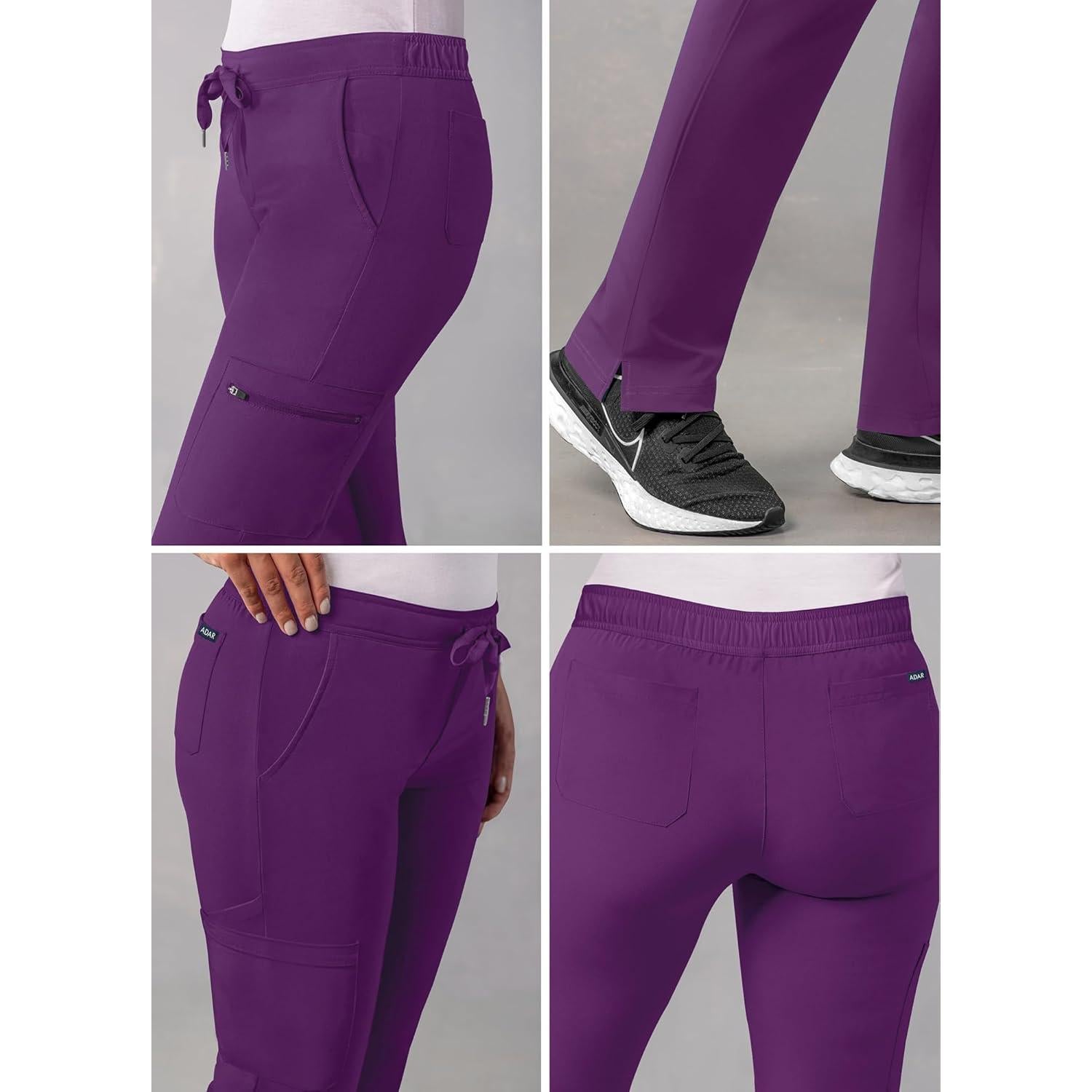 Pantalones Scrubs Adar Addition Mujeres Petit Berenjena