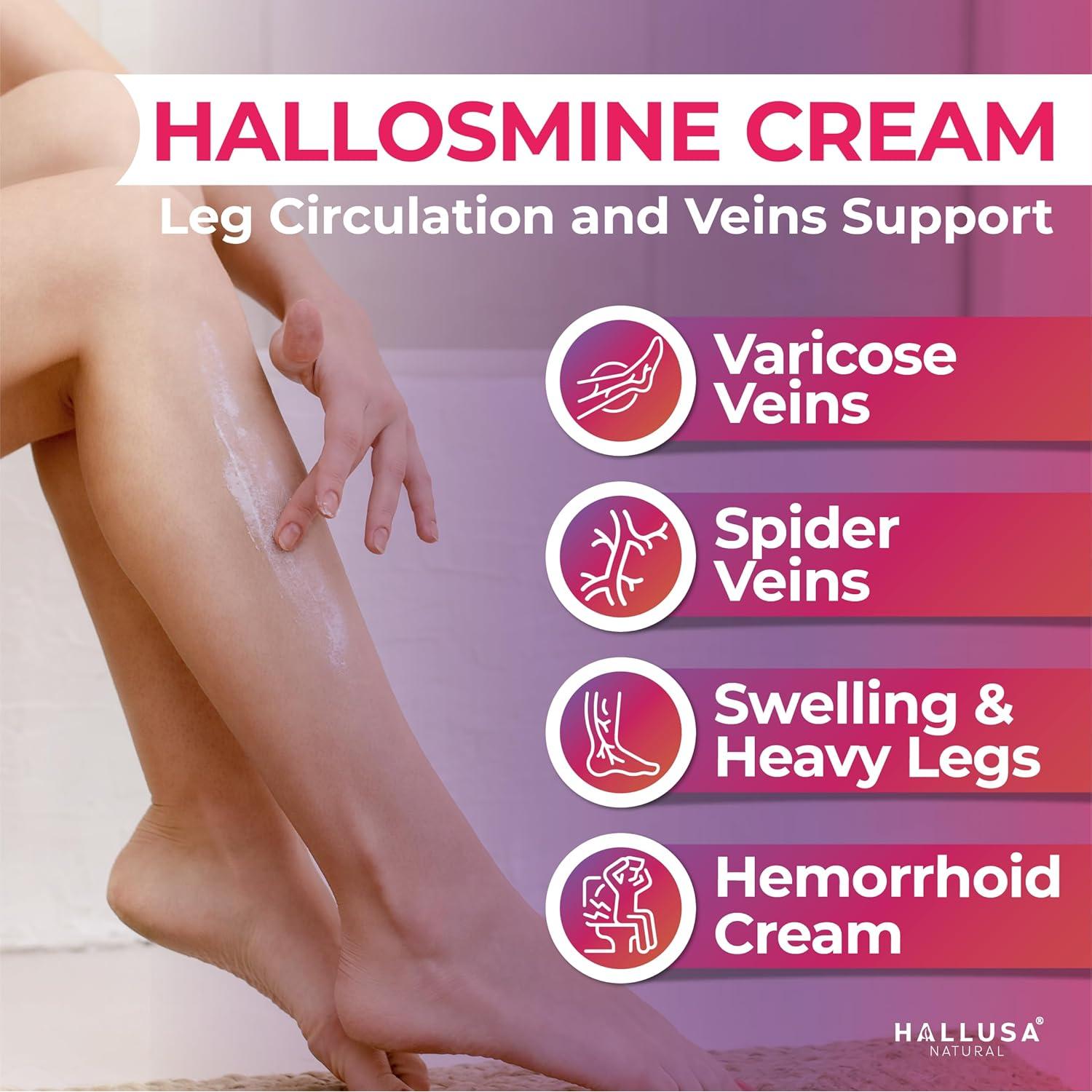 Crema para Venas Varicosas Hallosmine + 60 Cápsulas Suplemento