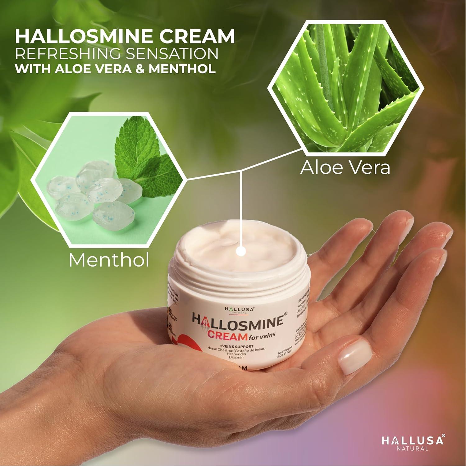 Crema para Venas Varicosas Hallosmine + 60 Cápsulas Suplemento
