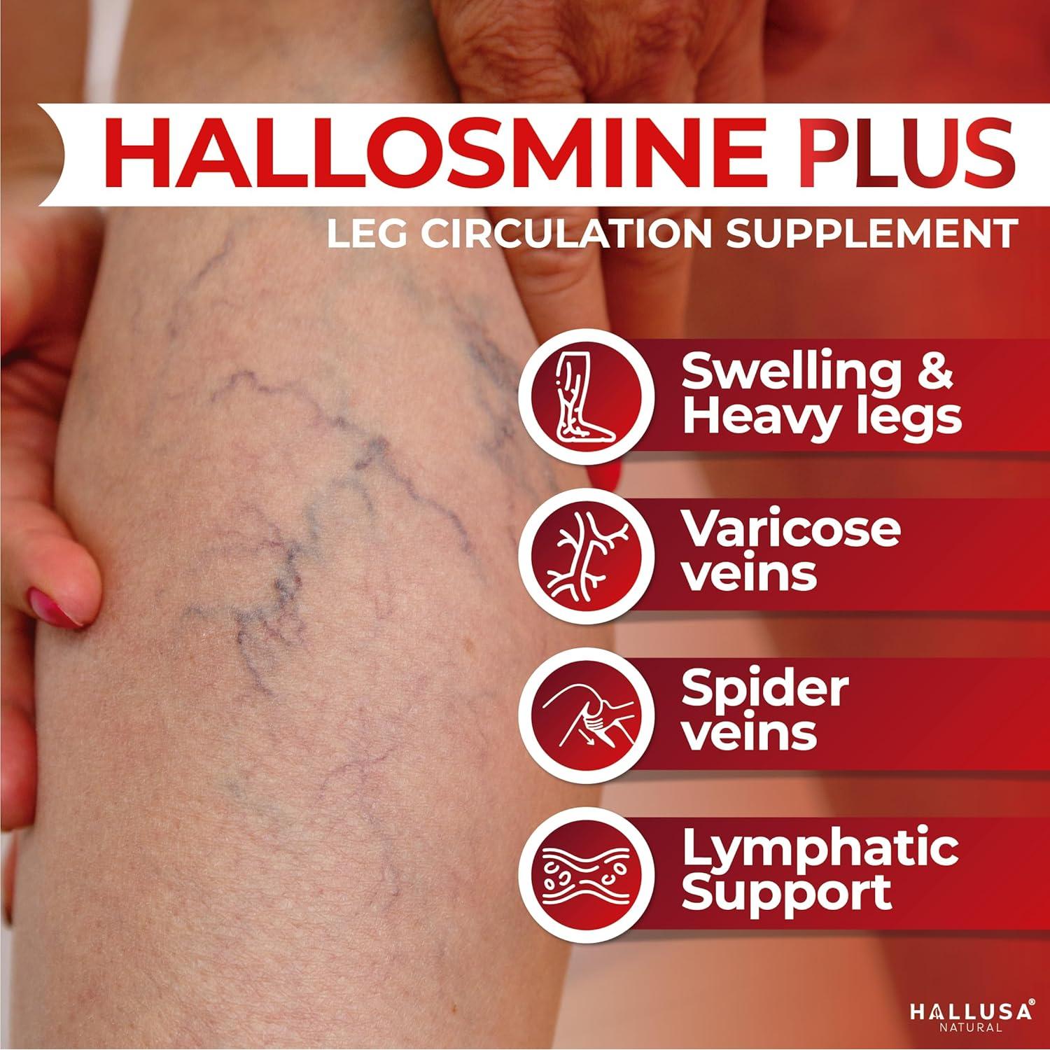 Hallosmine Plus 500mg Diosmina - Suplemento Circulación 120 Cápsulas + Crema 113g Gratis