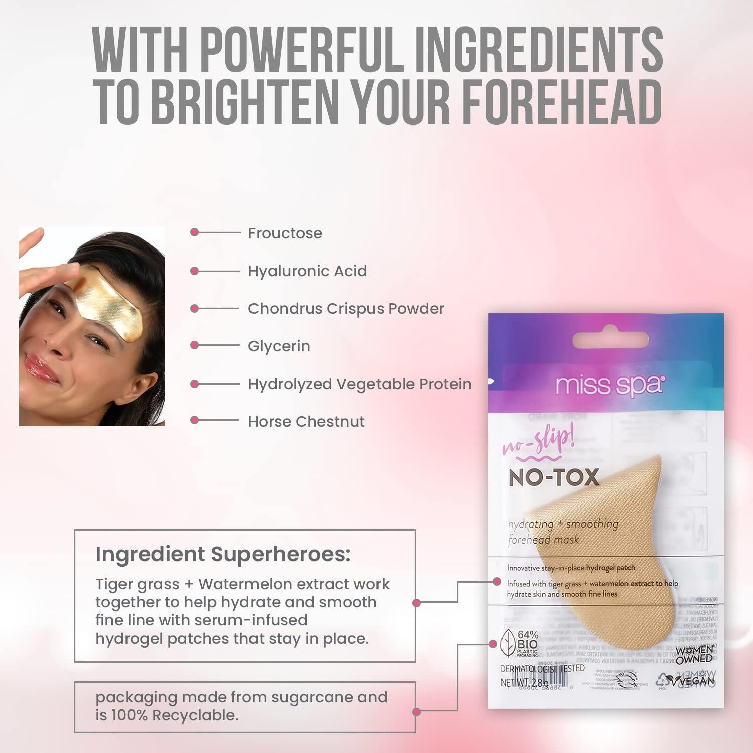 Parches Hidratantes Antienvejecimiento MISS SPA para Frente - 4 Unidades