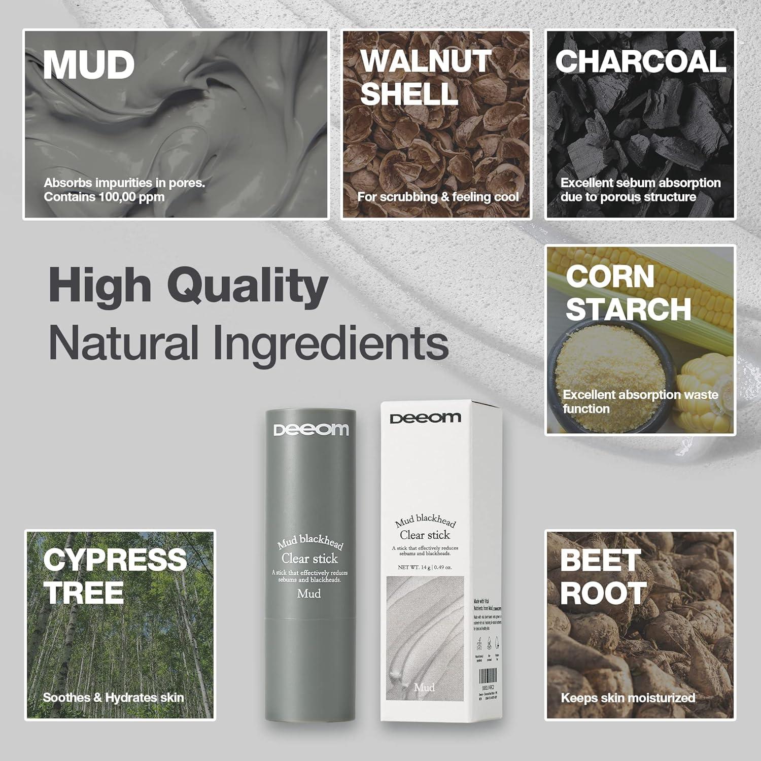 Stick Removedor de Puntos Negros Deeom - 14g, Exfoliante Natural