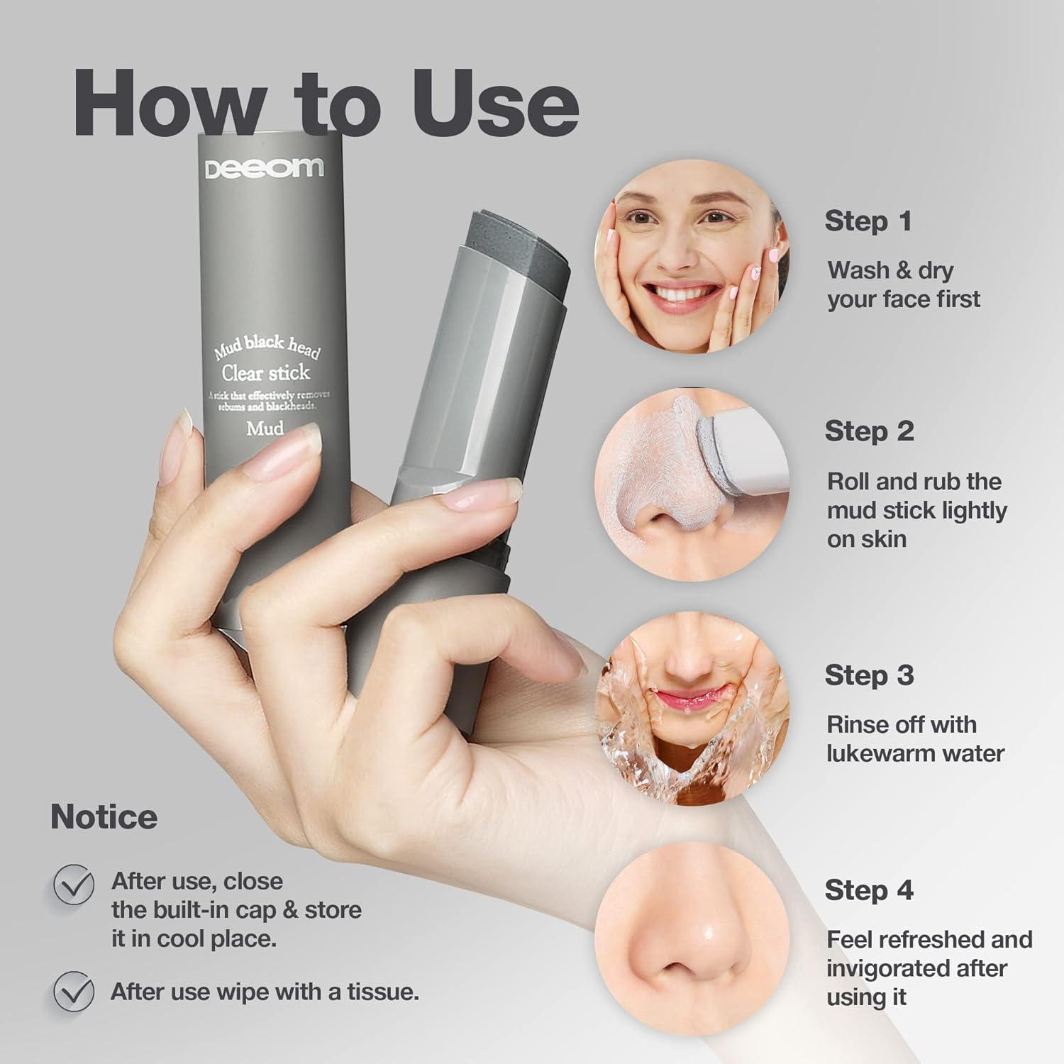 Stick Removedor de Puntos Negros Deeom - 14g, Exfoliante Natural