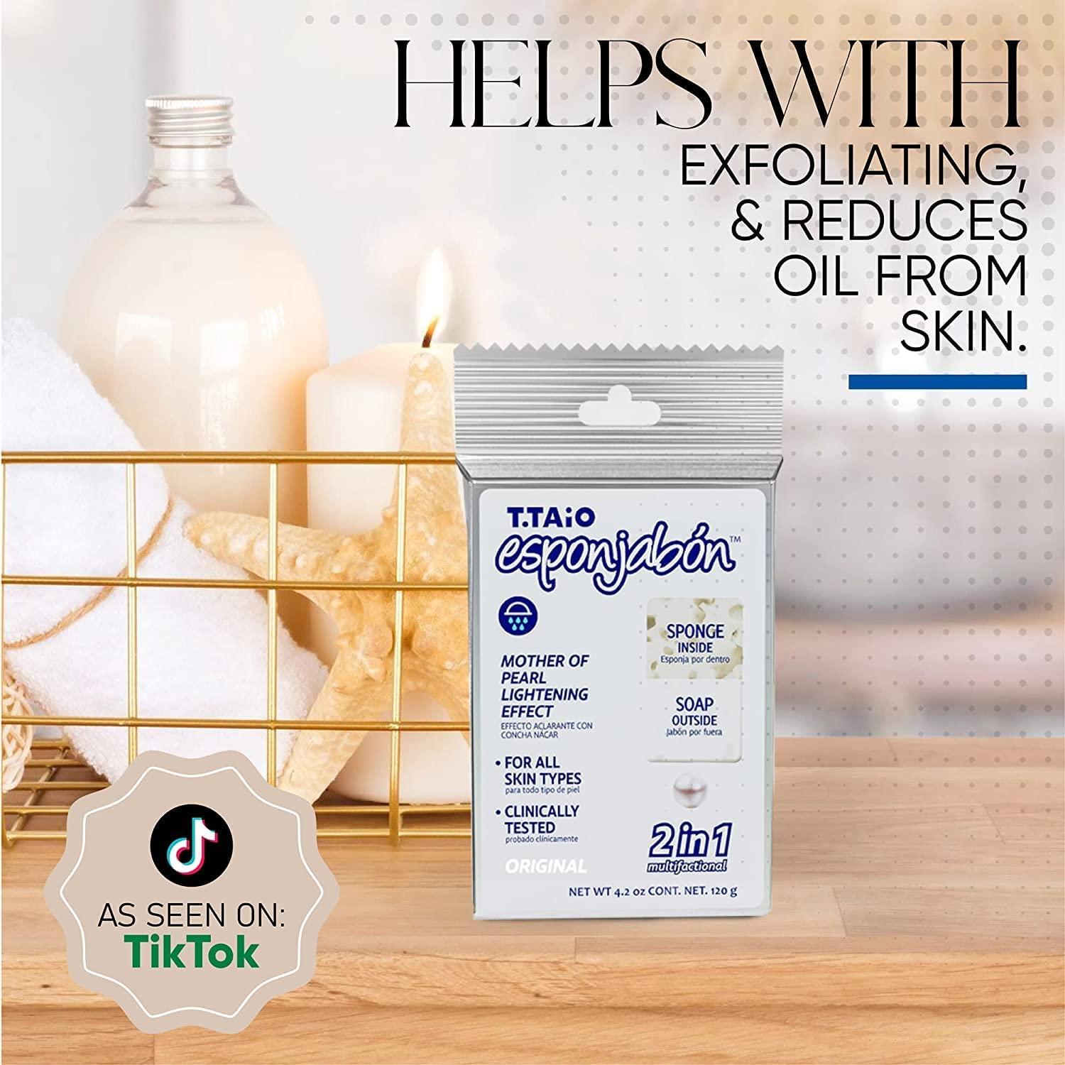 Esponja Jabón T.Taio Madre de Perla y Melón 2-Pack