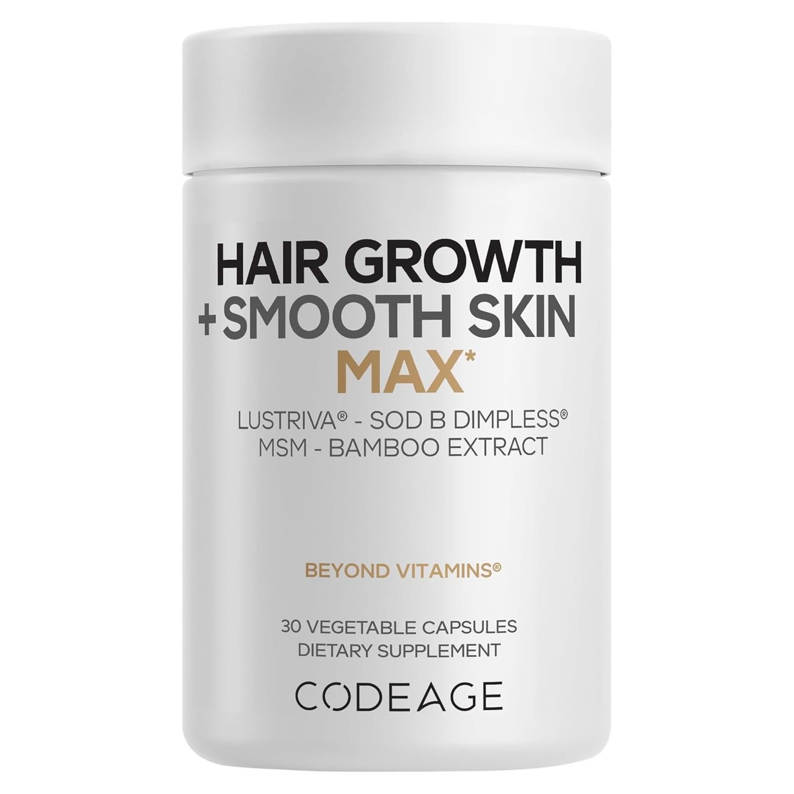 Suplemento Vitaminas Codeage Crecimiento Cabello y Piel 30 Cápsulas