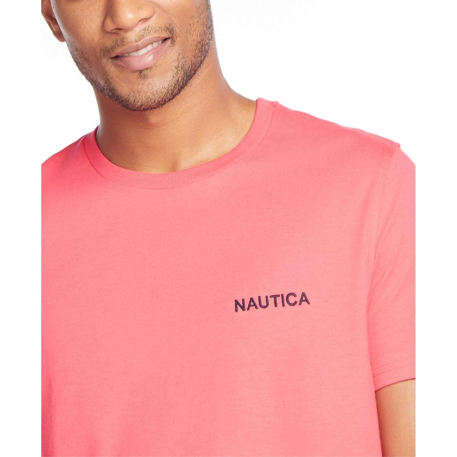Camiseta Nautica de Cuello Redondo Manga Corta Melón Berry