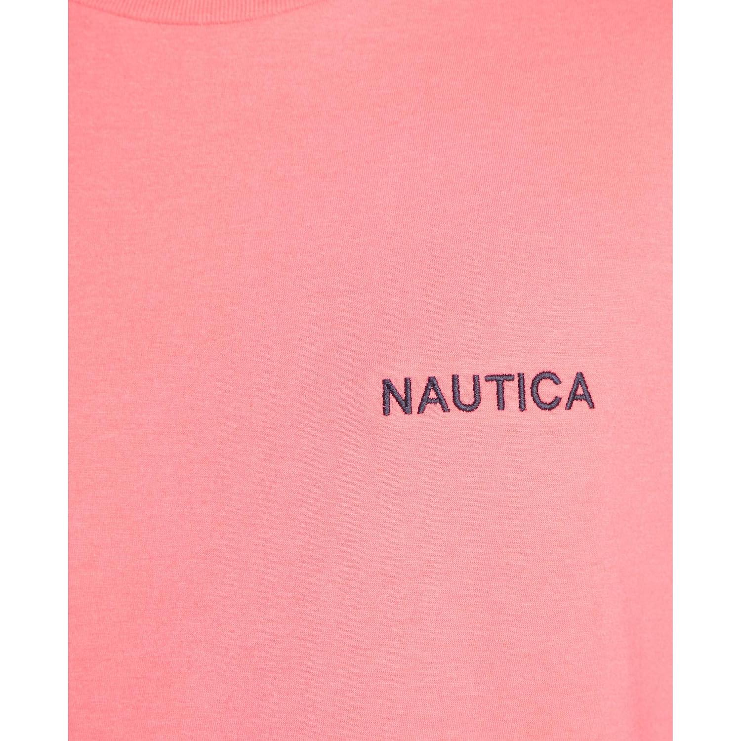 Camiseta Nautica de Cuello Redondo Manga Corta Melón Berry