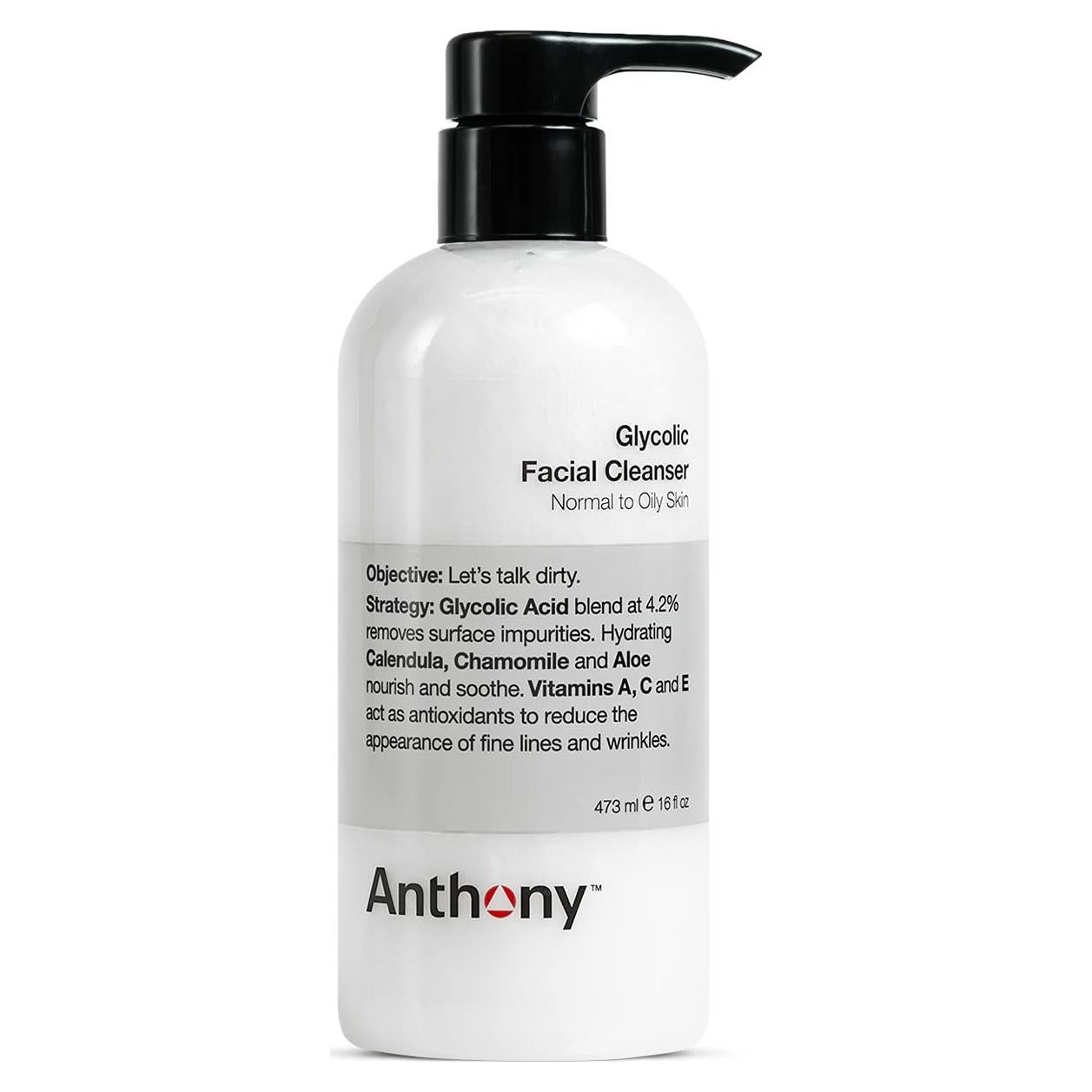 Limpiador Facial Exfoliante Glycolico Anthony 473 ml para Hombres