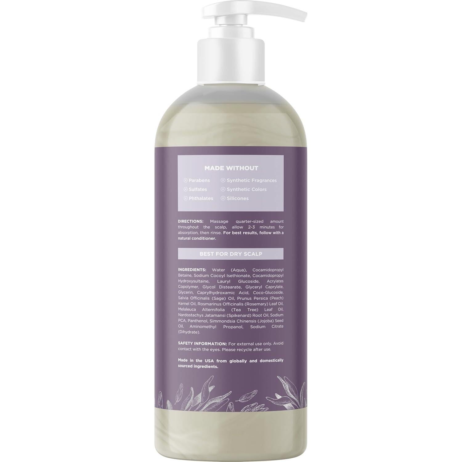 Champú de Salvia y Romero Maple Holistics 473ml Sin Sulfatos