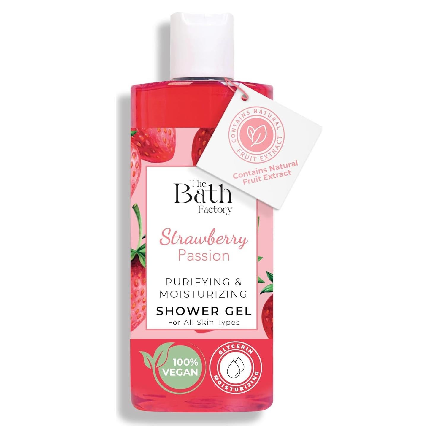 Gel de Ducha Pasión de Fresa The Bath Factory 400 ml