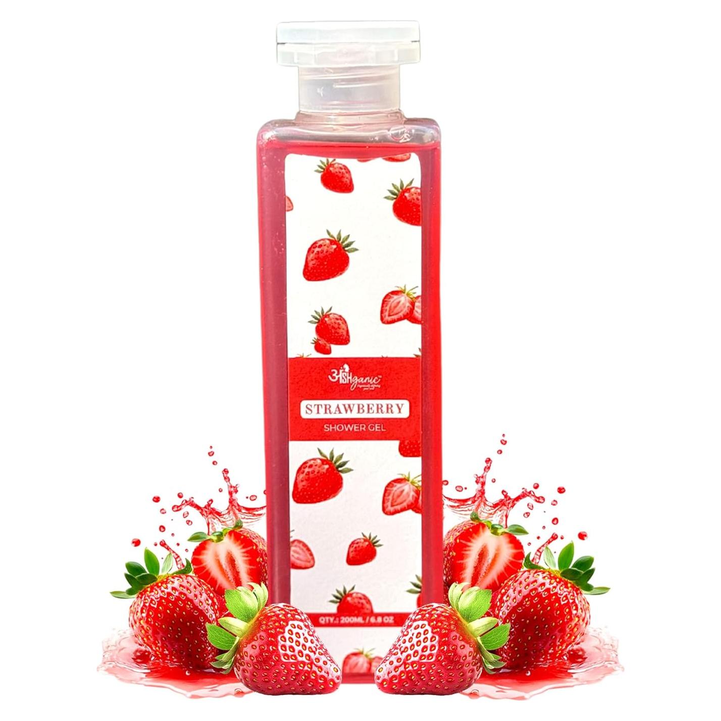 Gel de Ducha 200 ml ANSHGANIC Fresa y Orquídea Negra Hidratante