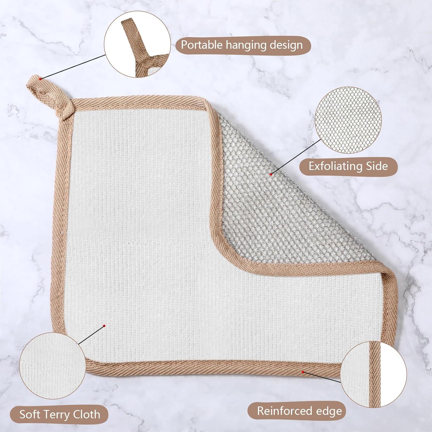 Toallas Exfoliantes Doble Cara Tudomro 10 Pcs 26x22 cm Gris