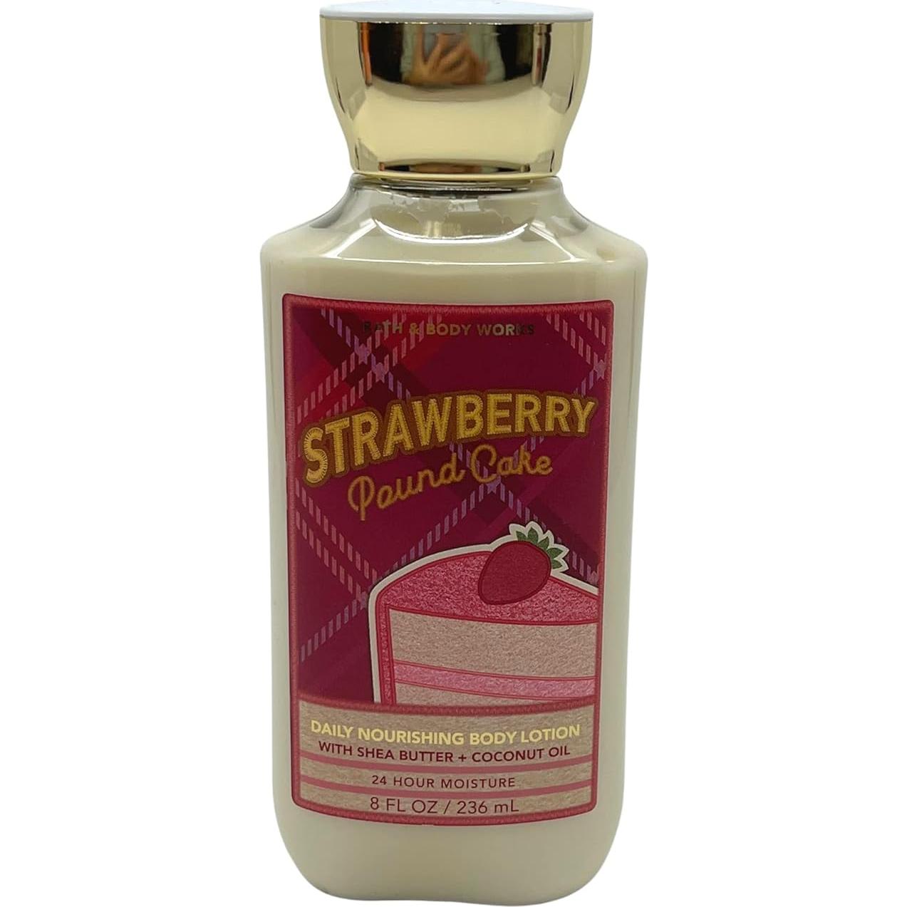 Loción Corporal Nutritiva Bath & Body Works Pastel de Fresa - 3x236mL