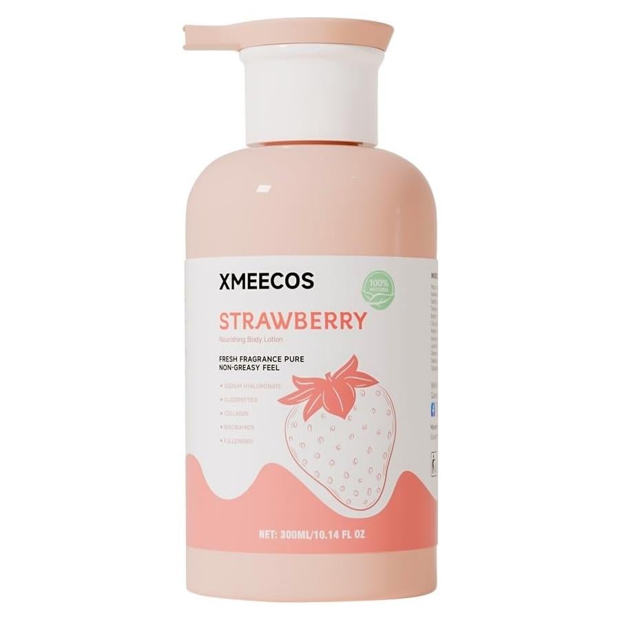 Loción Corporal Nutritiva XMEECOS 300ml Fresa Colágeno Niacinamida
