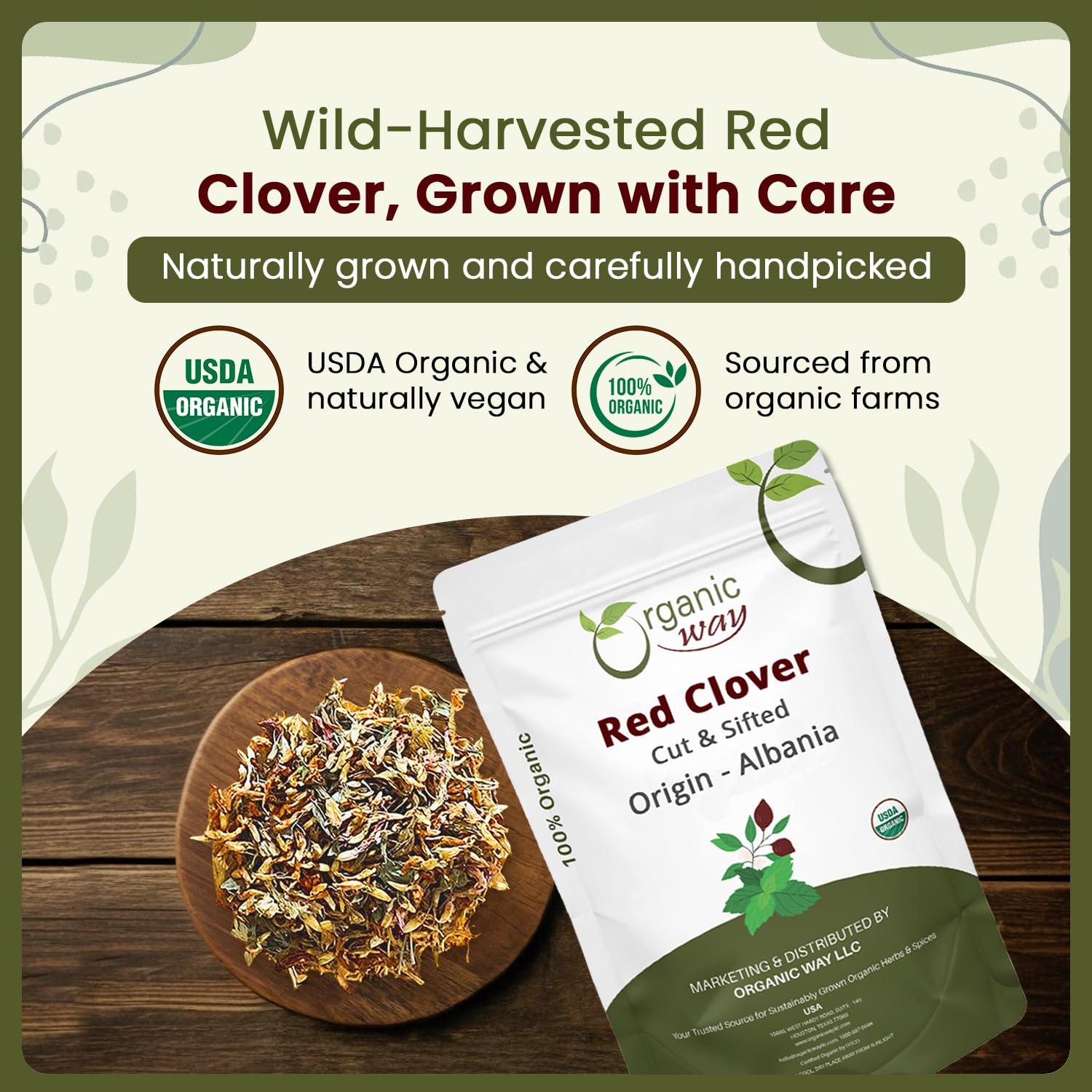 Flor de Trébol Rojo Orgánico 0.45 kg - Organic Way - Té Herbal