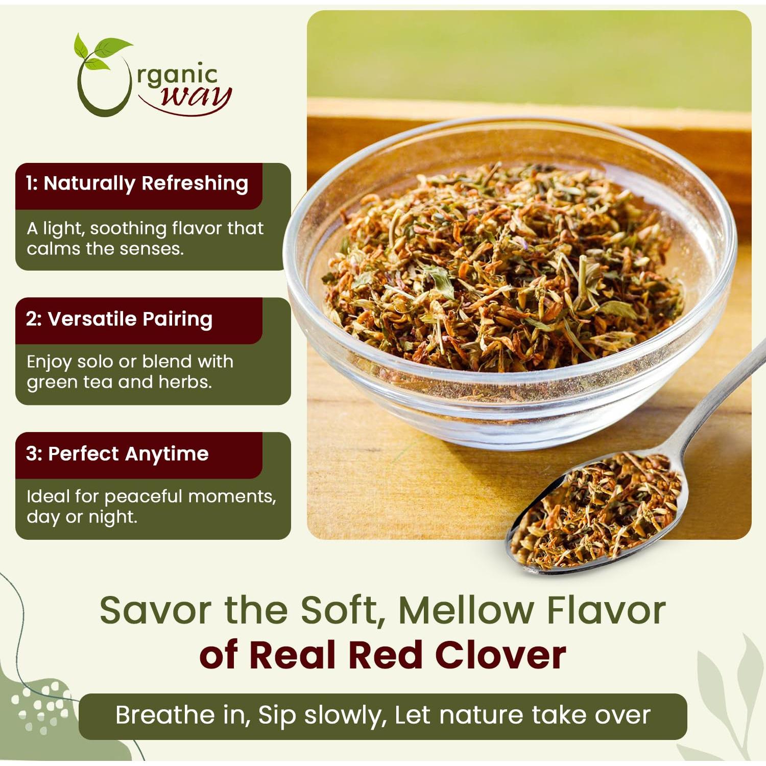 Flor de Trébol Rojo Orgánico 0.45 kg - Organic Way - Té Herbal