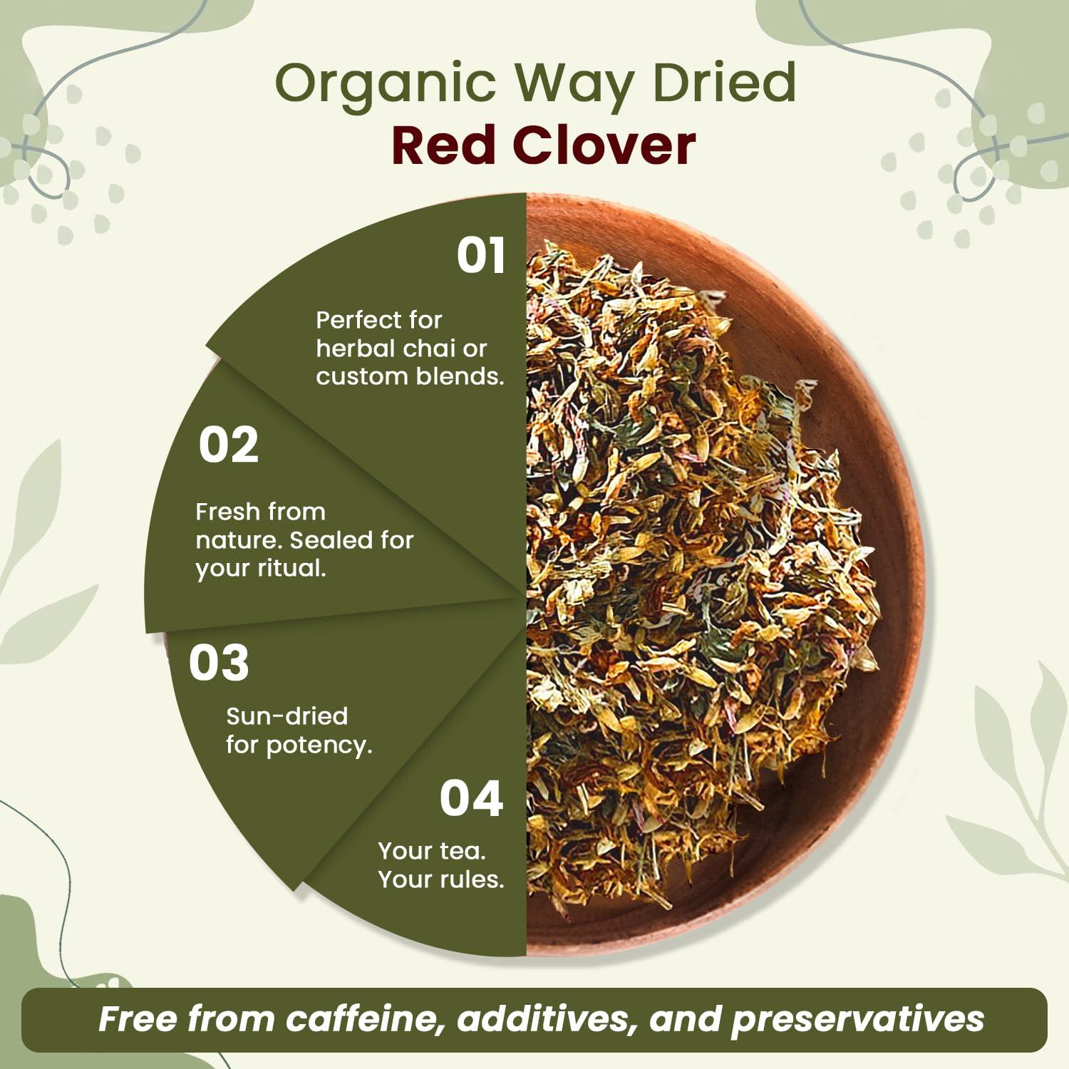 Flor de Trébol Rojo Orgánico 0.45 kg - Organic Way - Té Herbal