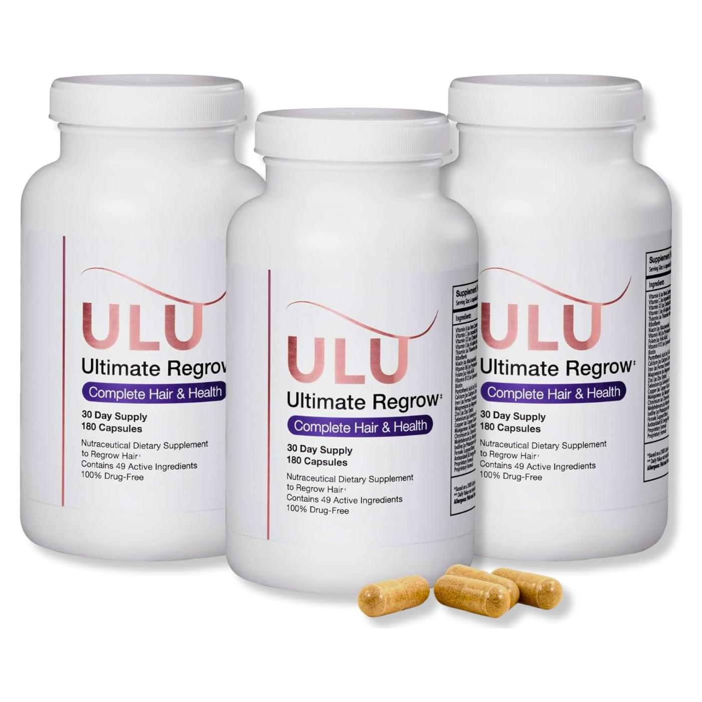 Multivitamina ULU Regrow Definitiva 540 Cápsulas - Crecimiento Cabello, Piel y Uñas