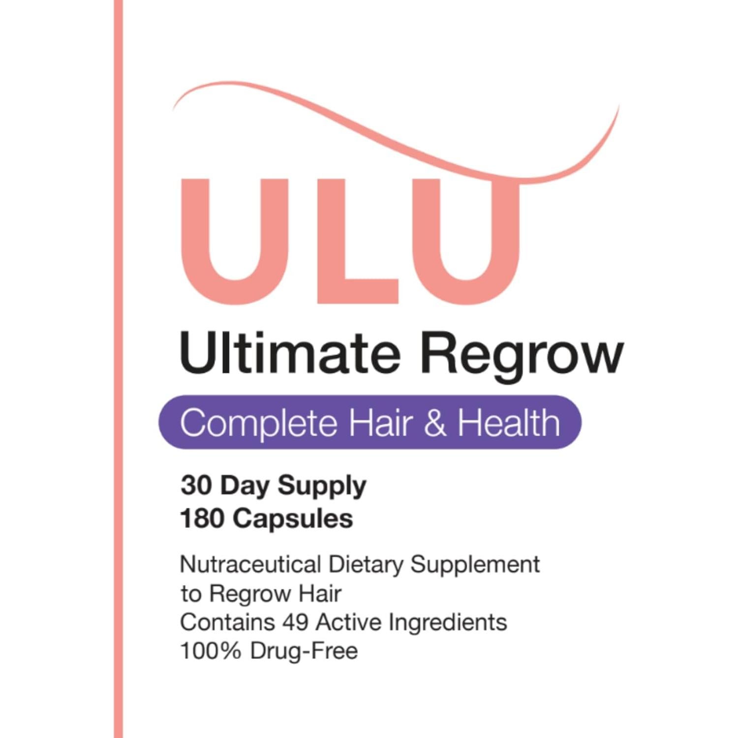 Multivitamina ULU Regrow Definitiva 540 Cápsulas - Crecimiento Cabello, Piel y Uñas