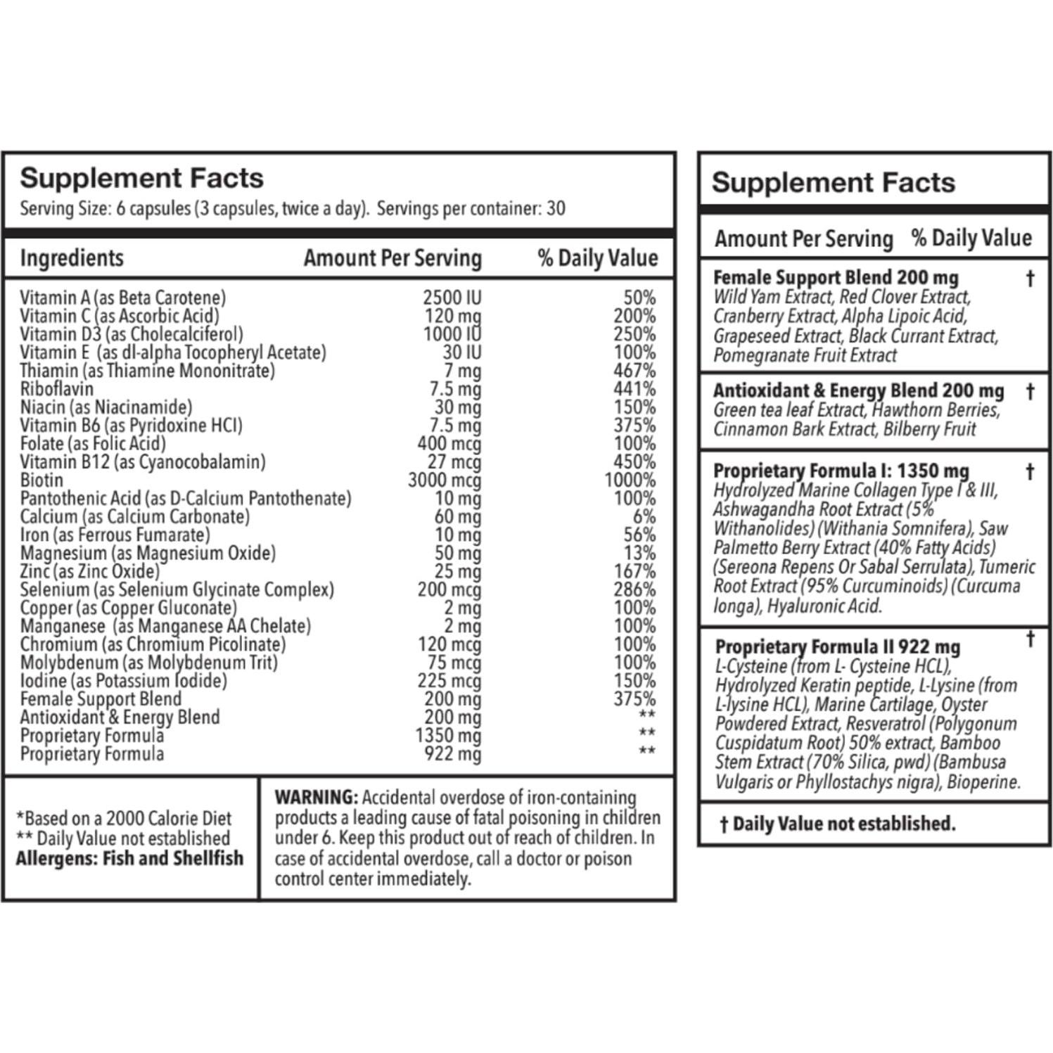 Multivitamina ULU Regrow Definitiva 540 Cápsulas - Crecimiento Cabello, Piel y Uñas