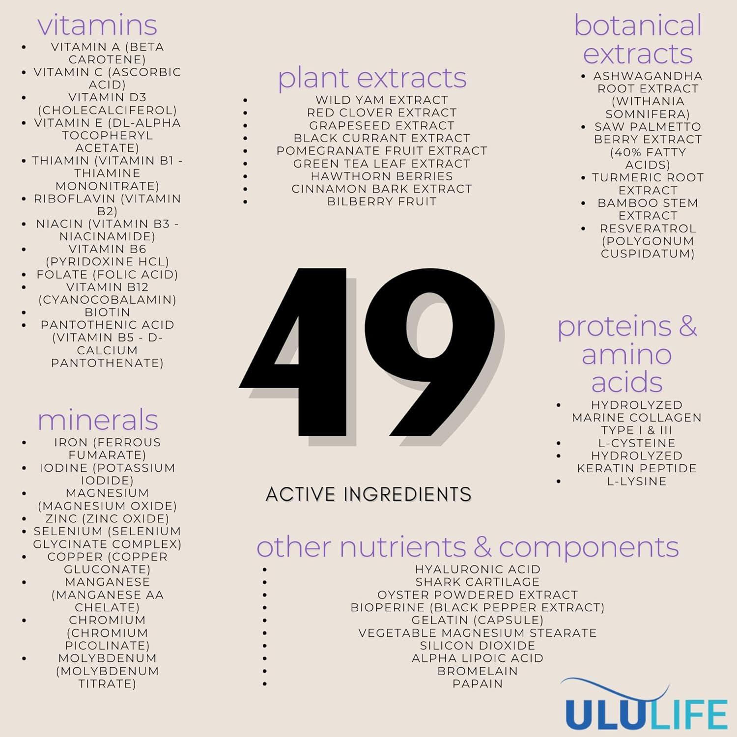 Multivitamina ULU Regrow Definitiva 540 Cápsulas - Crecimiento Cabello, Piel y Uñas