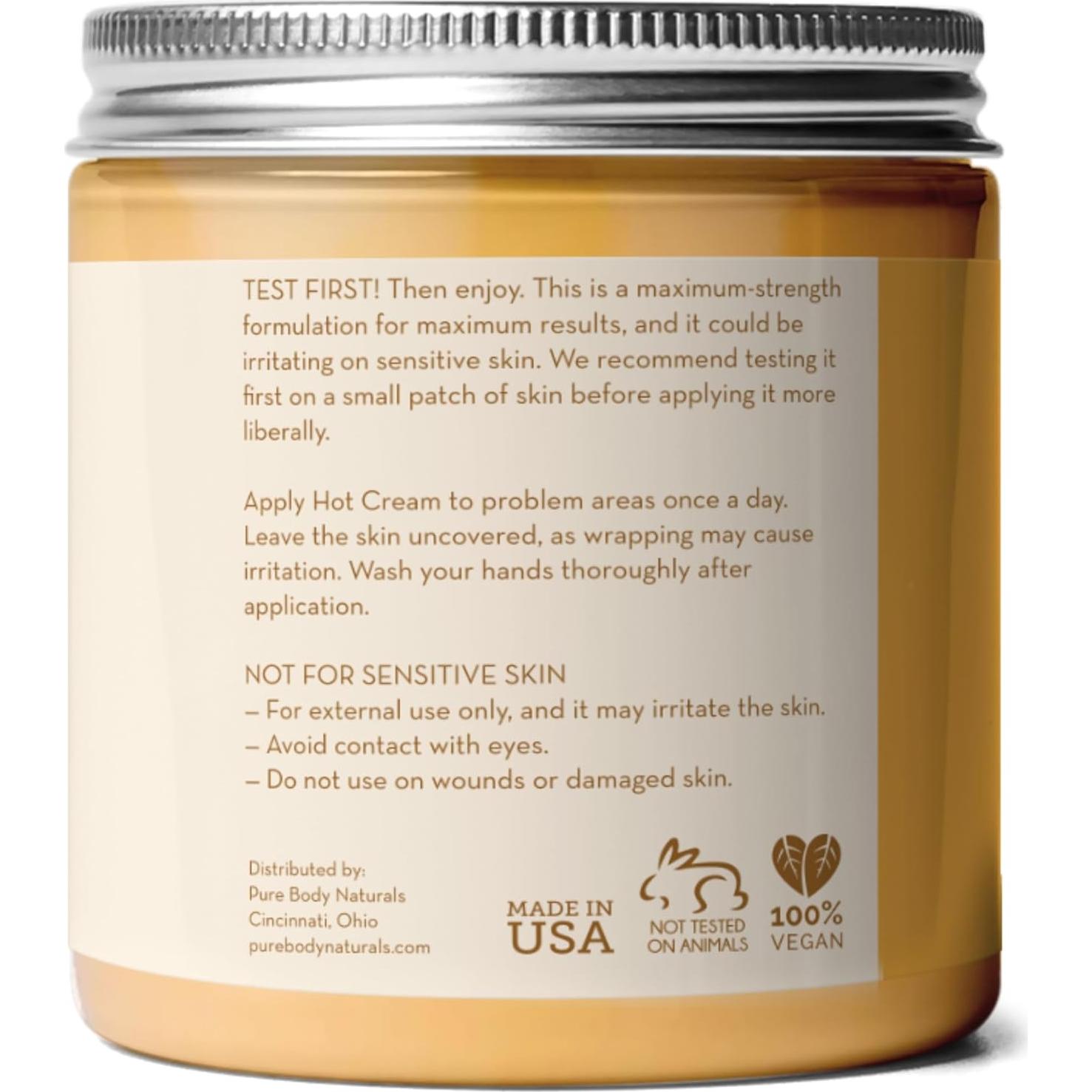 Crema Caliente Pure Body Naturals 248 g - Alivio Muscular con Capsaicina y Mentol