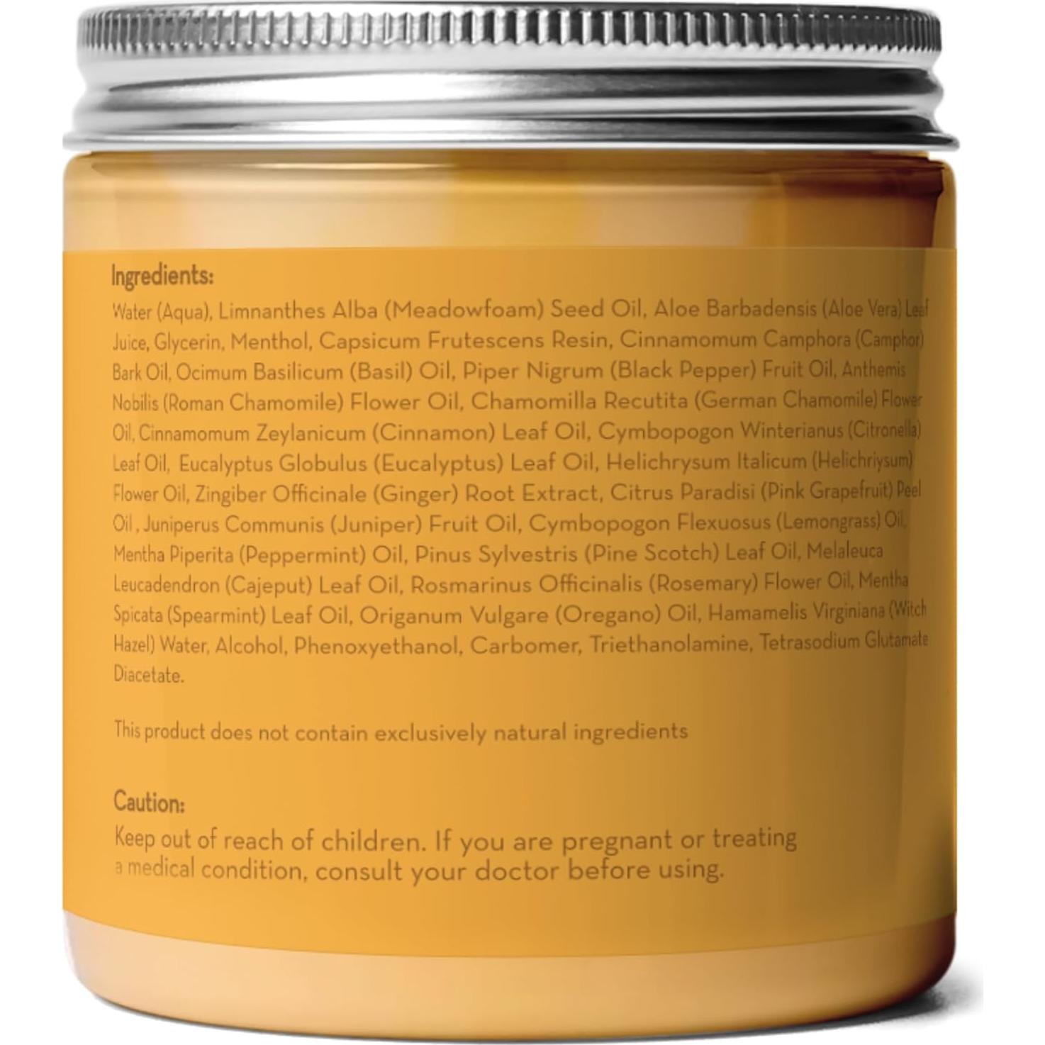 Crema Caliente Pure Body Naturals 248 g - Alivio Muscular con Capsaicina y Mentol