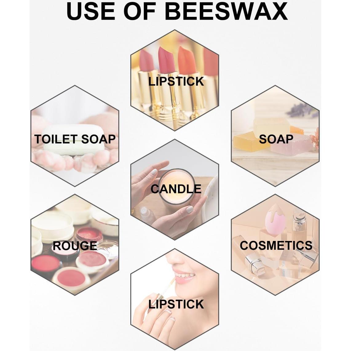 Pellets de Cera de Abeja Orgánica 0.91 kg Amastika para Velas y Cuidado de la Piel