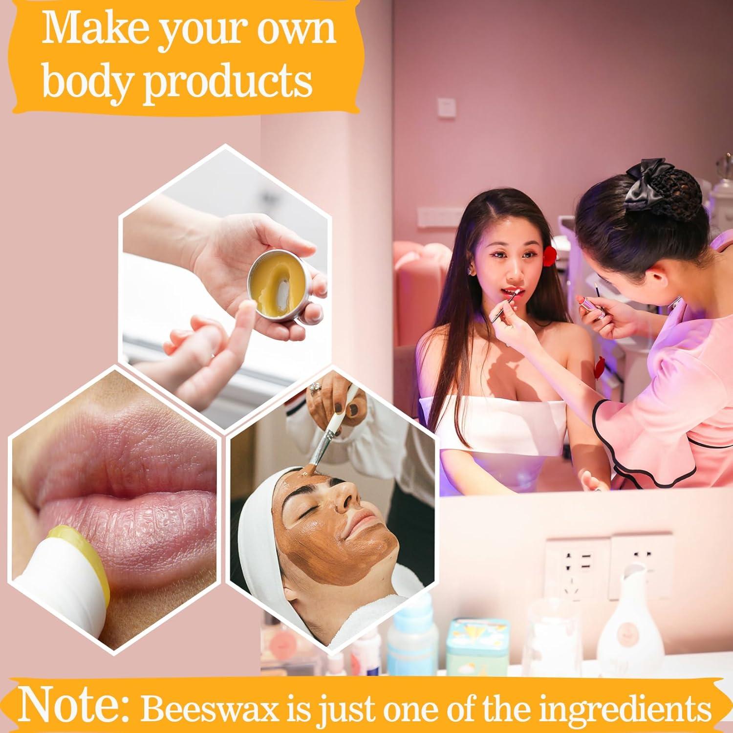 Gránulos de Cera de Abeja Amarilla AHSNYLC 448g para Velas y Cosméticos