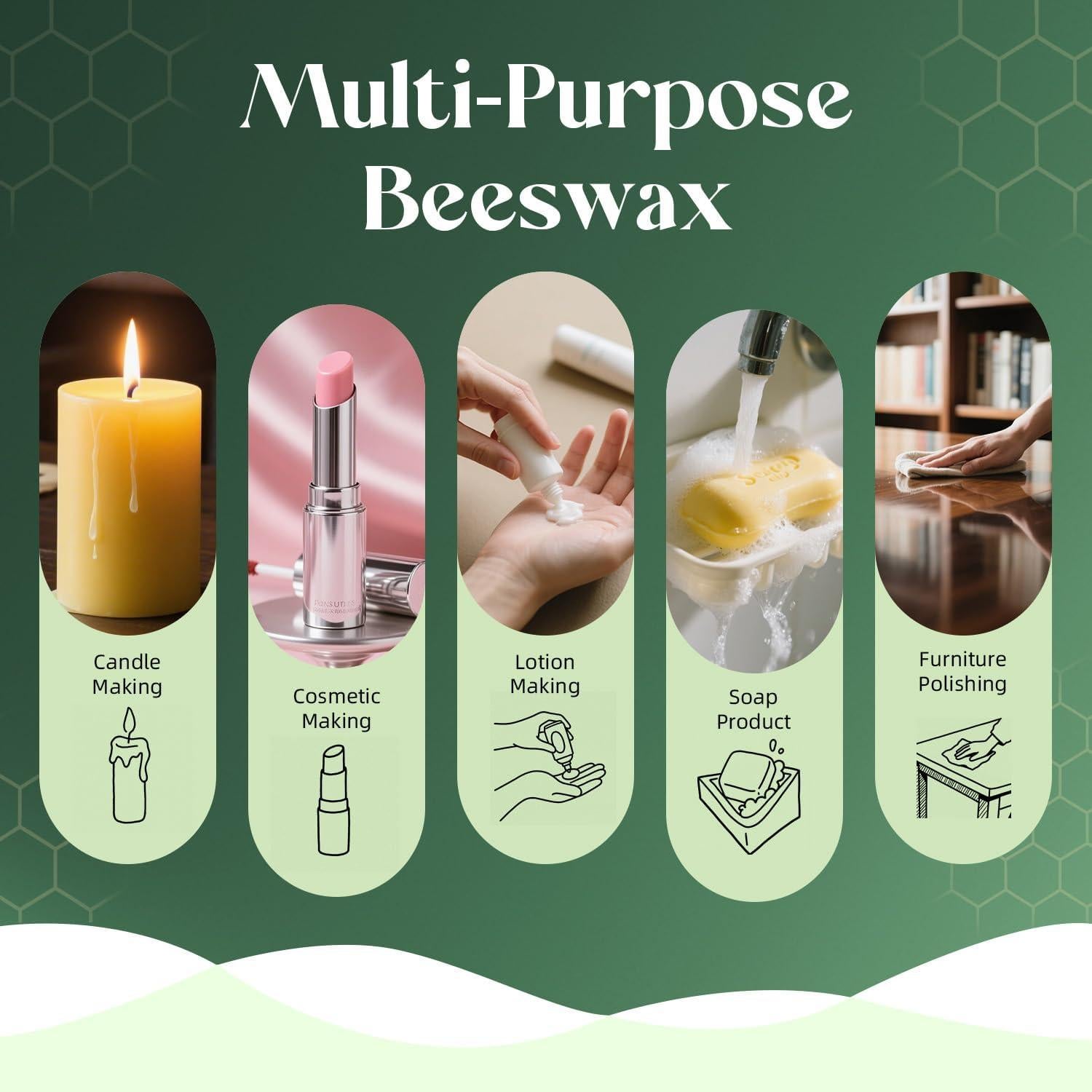 Cera de Abeja Blanca Pura NORVENCE 2.31kg para Velas y Cuidado de la Piel