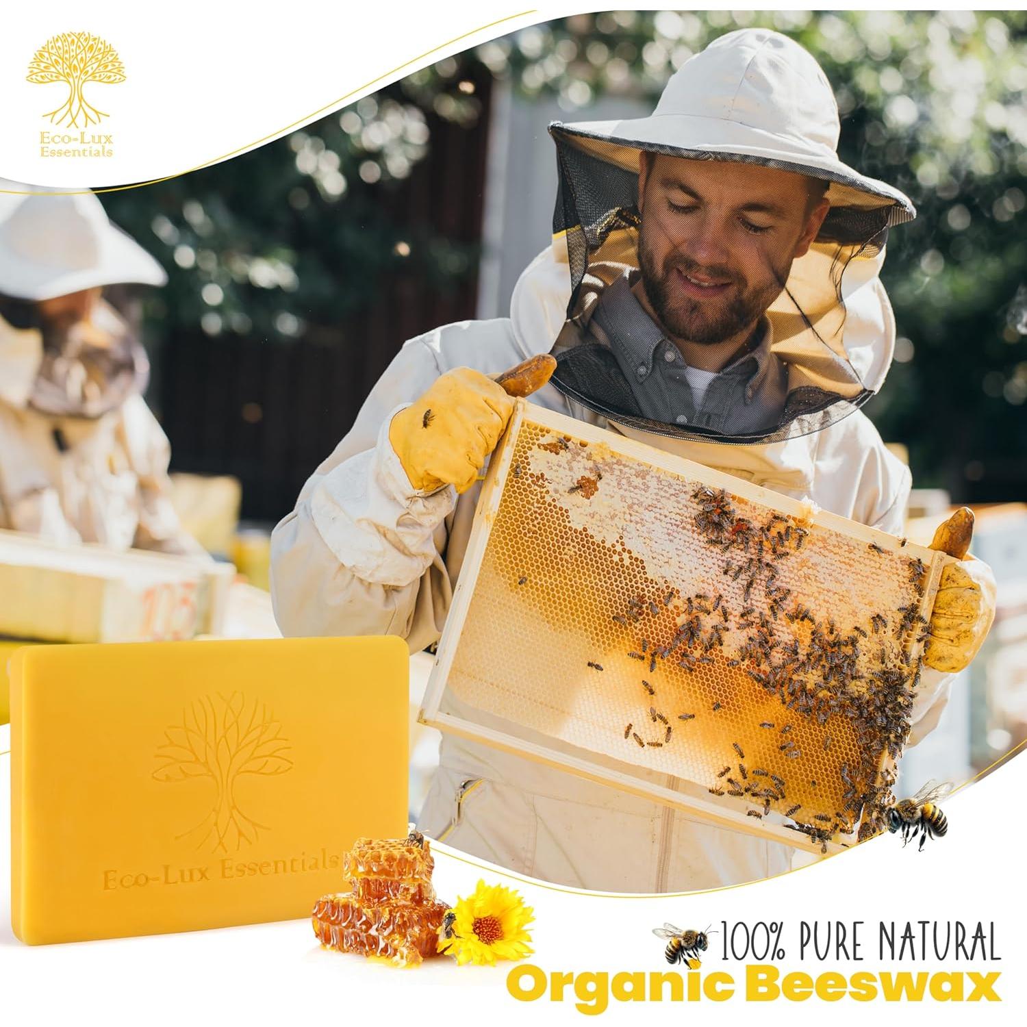 Bloque de Cera de Abeja Amarilla 408g Eco Lux - 100% Pura y Natural