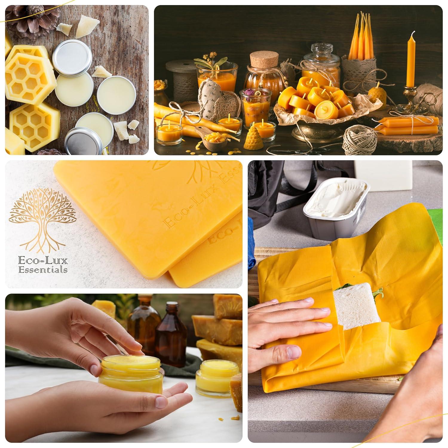 Bloque de Cera de Abeja Amarilla 408g Eco Lux - 100% Pura y Natural