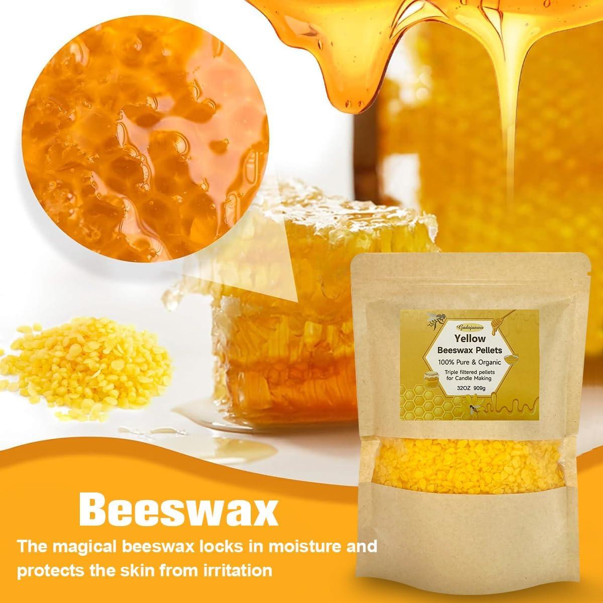 Pellets de Cera de Abeja Orgánica Aubinkenny 907g para DIY