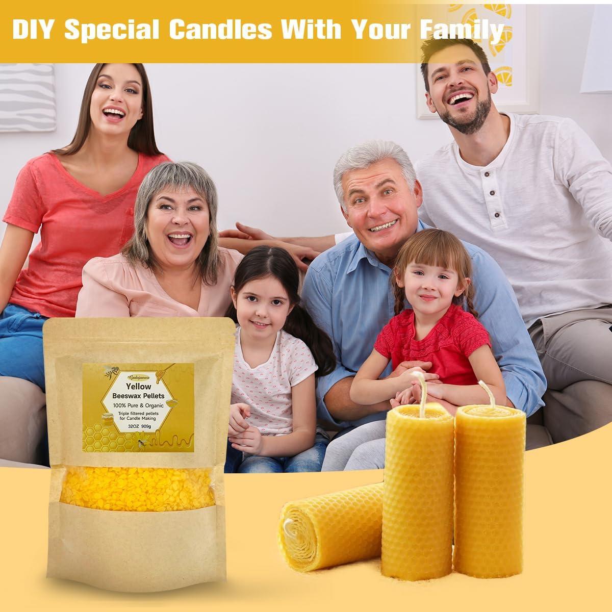 Pellets de Cera de Abeja Orgánica Aubinkenny 907g para DIY