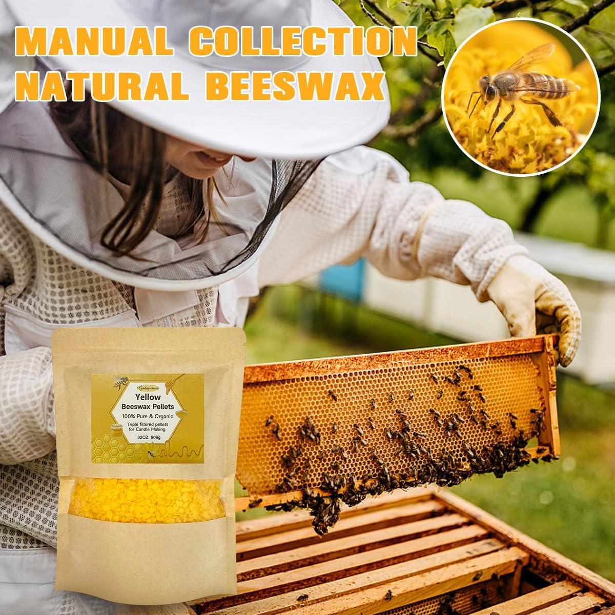 Pellets de Cera de Abeja Orgánica Aubinkenny 907g para DIY