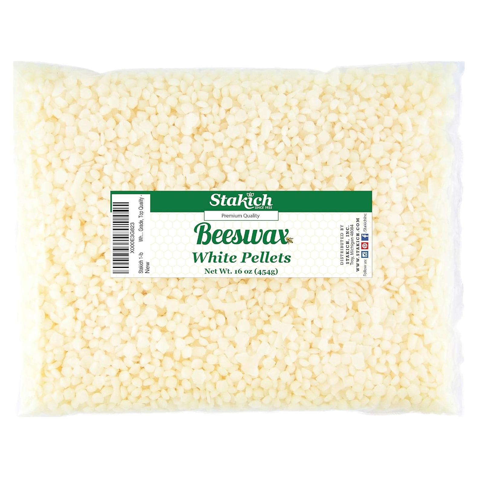 Pellets de Cera de Abeja Pura Stakich 0.45 kg Grado Cosmético