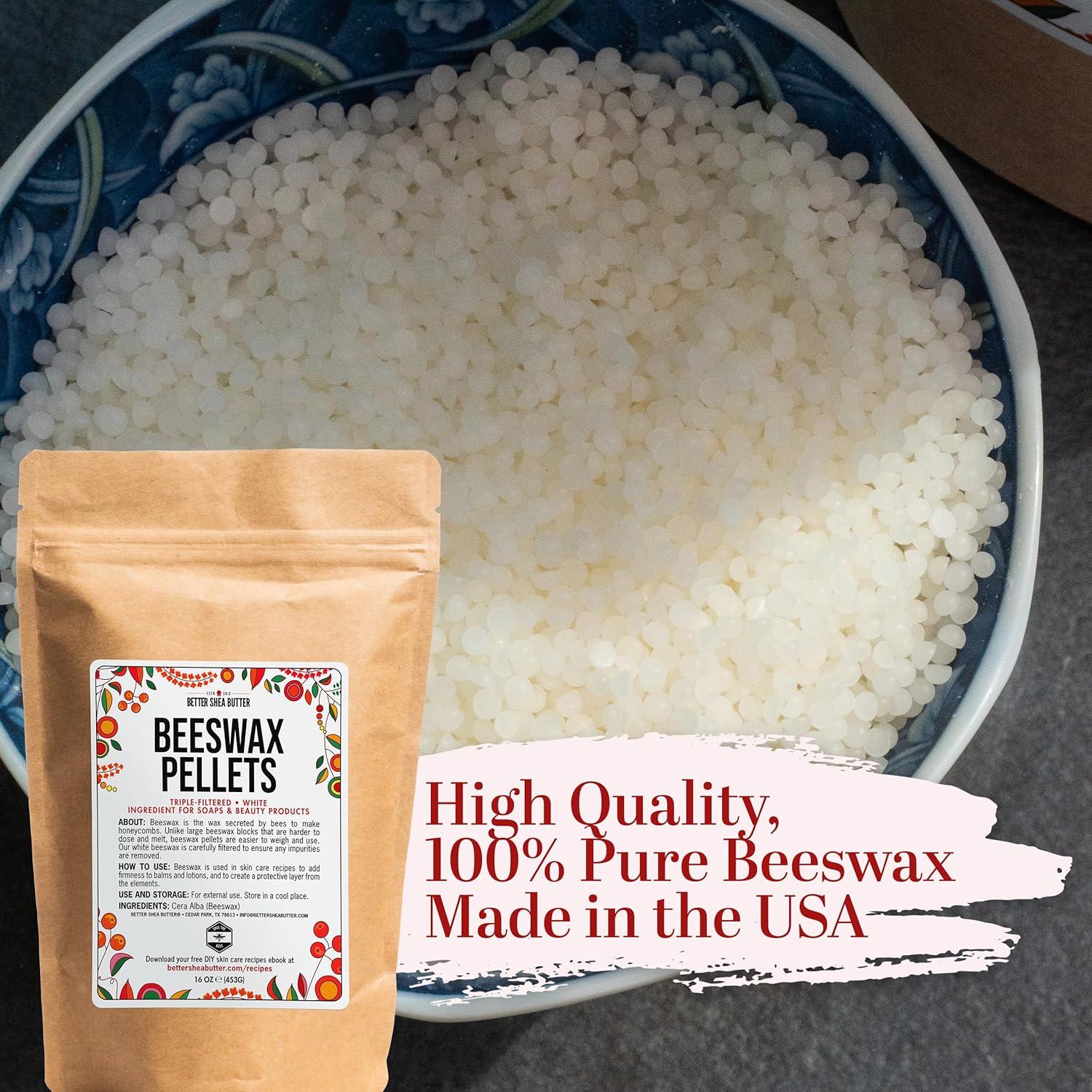 Pellets de Cera de Abeja Blanca 100% Pura 0.45 kg - Better Shea Butter