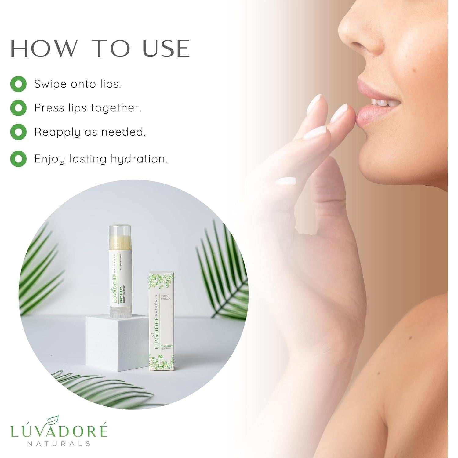 Bálsamo Labial Ultra Grande Luvadore Naturals MUY BERRY - Hidratante Natural