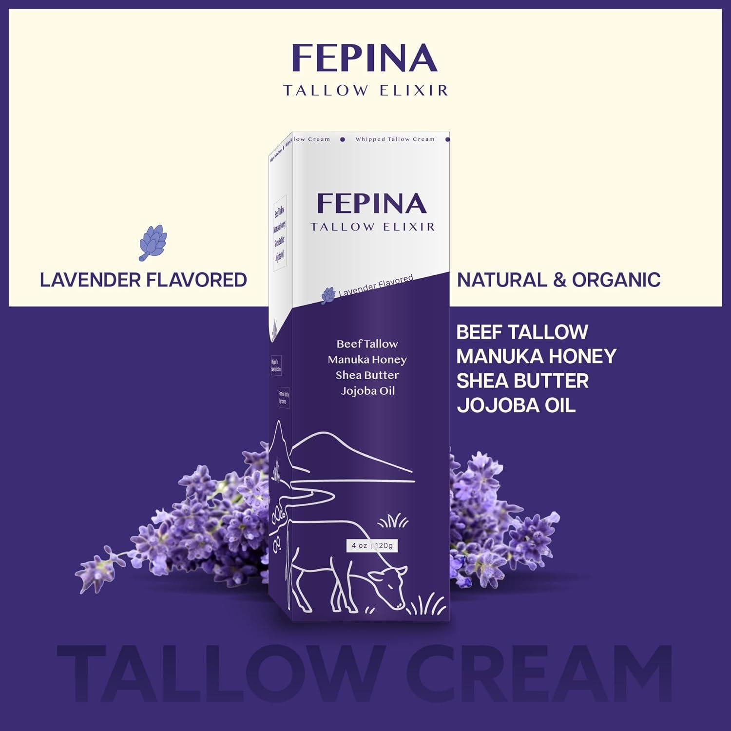 Crema de Manos Hidratante FEPINA con Sebo de Res y Karité 120g