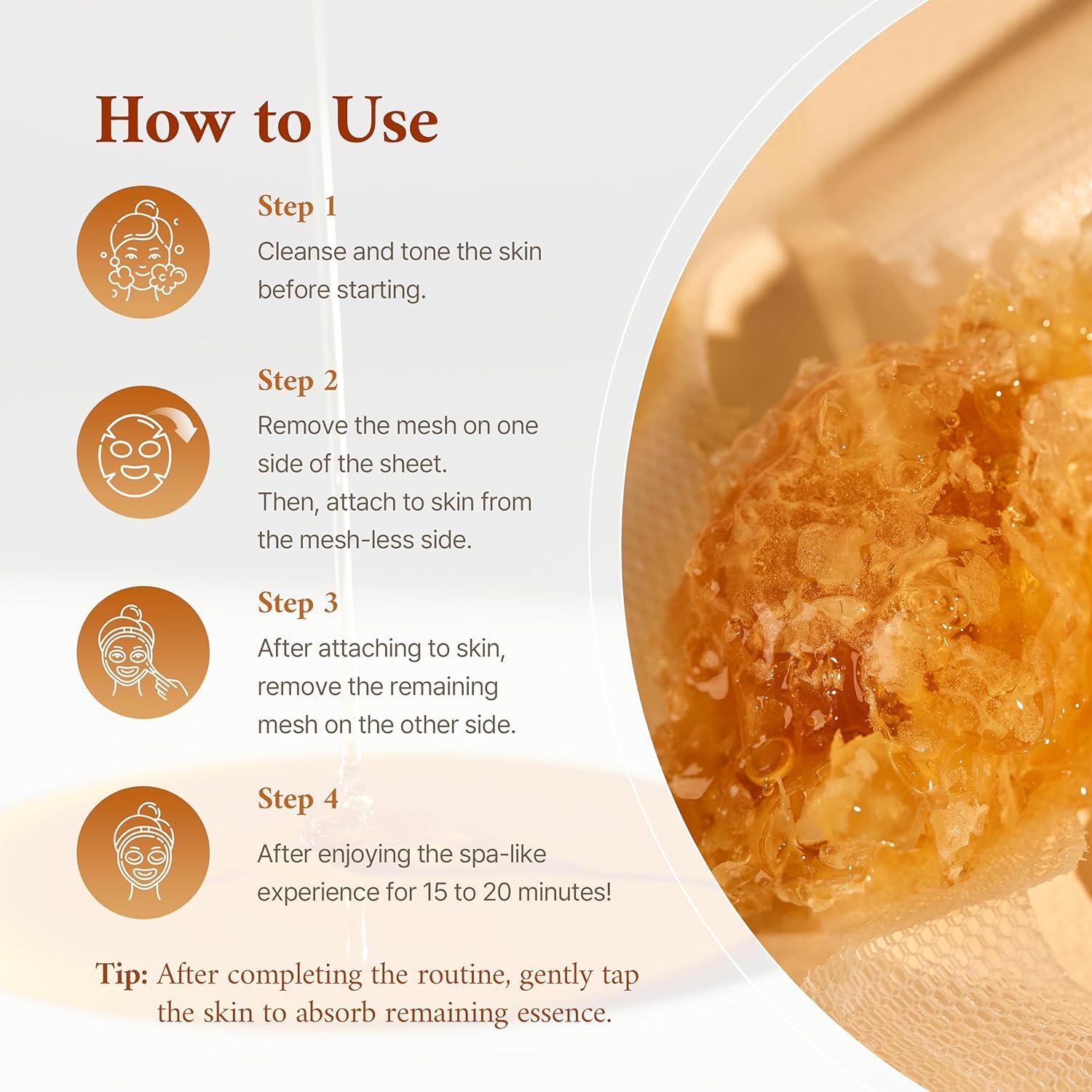 Máscara Facial Hidratante de Miel de Manuka STEAMBASE - 10 Hojas