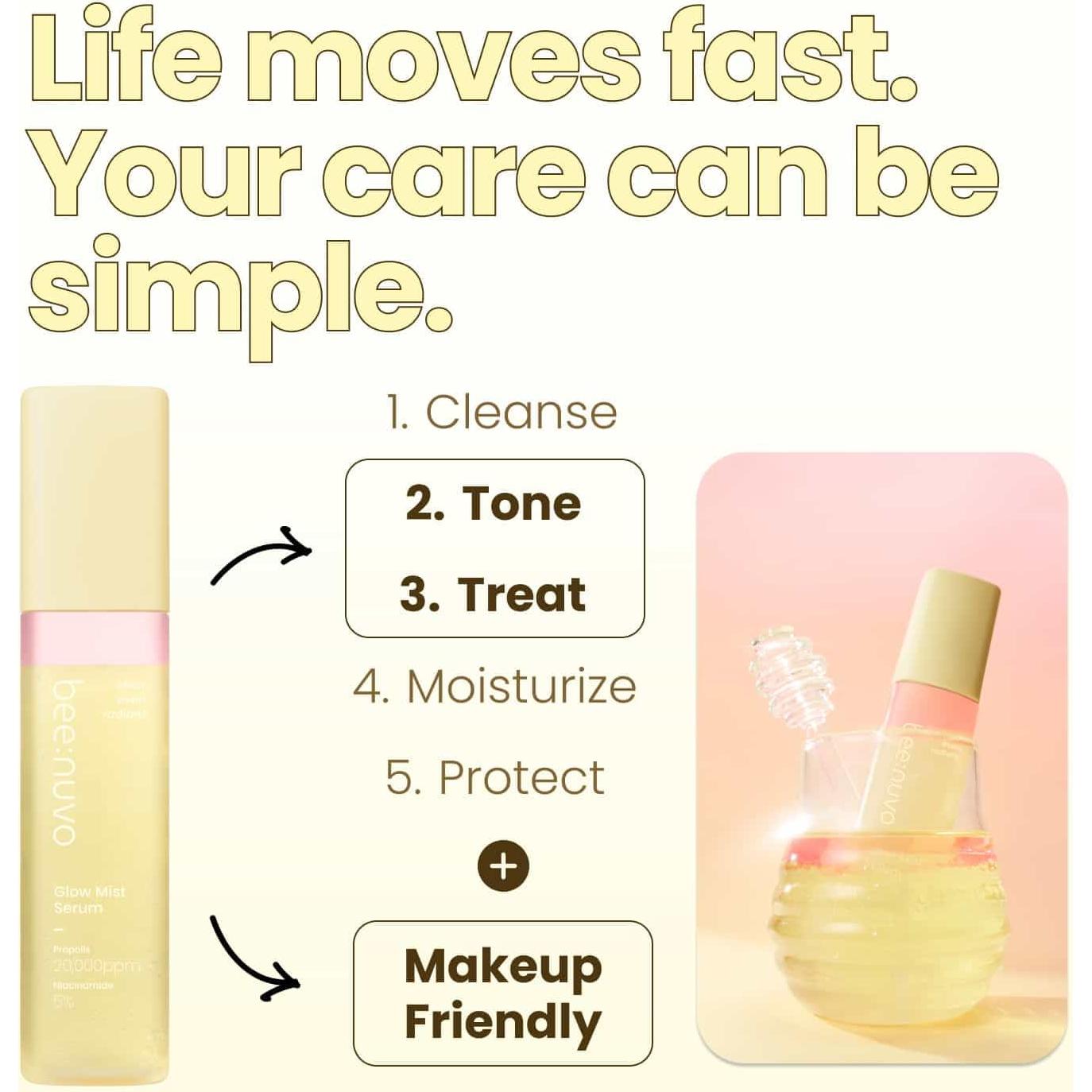 Suero Mist Brillante bee:nuvo 79.83 ml - Hidratante Piel Sensible